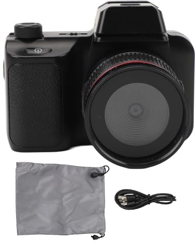 Mikro-Spiegelreflexkamera, 1080P HD-Digitalkamera mit Anti-Shake und integriertem Blitz – unterstützt 256 GB SD-Karte und 800 mAh wiederaufladbare Batterie für Videofotografie,