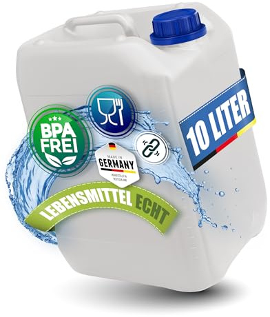 Kosmetex Bidon à eau de 10 l - Sans BPA et adapté à un usage alimentaire - 5 l - Pour camping, jardin, commerce et maison - Robuste - Fabriqué en Allemagne