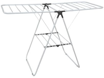 MSV - Wäscheständer Grand Tétras 18M aus Edelstahl Grau & Schwarz, Maße 137x60x92cm, faltbar, ideal zum Wäschetrocknen, platzsparend, praktisch und langlebig