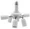 DiCUNO 7 in 1 E27 Lampenfassung Konverter Edison Schraube LED Birnen Basis, E27 Sockel Splitter Adapter mit 360 Grad Einstellbar, Extender Adapter Halter Fitting 100-240V