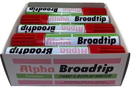 SureMark Alpha Broadtip Jumbo Permanent Marker Red Box of 10