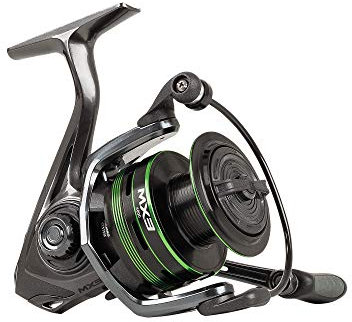 Mitchell MX3 Spinnrolle – leichtes Graphit, 6+1 Kugellager, klappbarer Griff – Süßwasserangelrolle – Barsch, Forelle, Hecht, Zander, Schwarz/Grün