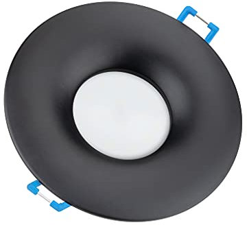 TEVEA Premium Ultra Flach Led Einbauleuchte | IP44 5W 230V austauschbares Modul | Einbaustrahler (Matt Schwarz - Warmweiss)