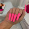 Uposao 24 Stück Sarg Ballerina Falsche Nägel zum aufkleben, Lange Falsche Nägel Französisch Fingernägel Nägel Tips Acryl Kunst Drücken Sie auf die Nagelspitzen für Frauen Mädchen,Matte Pink