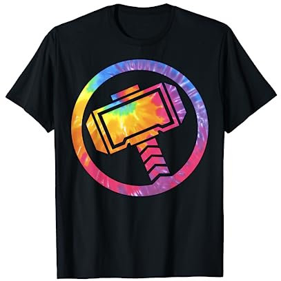 Marvel Thor Tie Dye Hammer Symbol T-Shirt