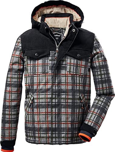 Killtec Jungen Ksw 62 Bys Jacket Funktionsjacke Skijacke mit abzippbarer Kapuze und abzippbarem Schneefang, Dunkelanthra, 152 EU