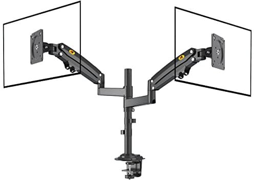 Ergosolid Tischhalterung with Gasfeder for Dual 22-32 Zoll LCD LED Monitore with VESA max. 100 x 100 mm, up to 12 kg