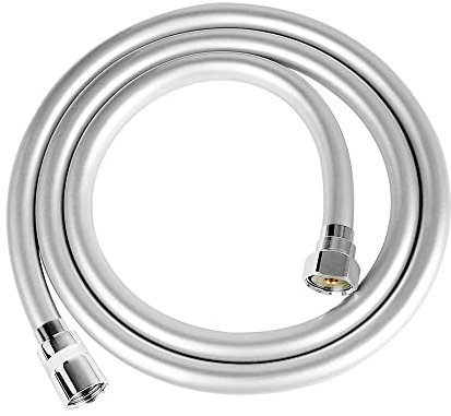 Tuyau de douche en PVC 1,75 m – Flexible de douche lisse avec chrome, remplacement universel, flexible et étanche