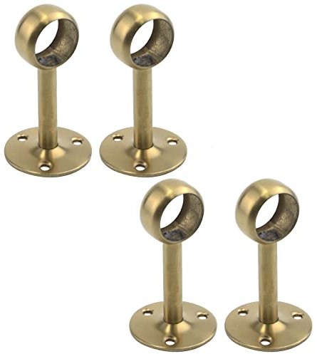 Coshar 4 Stück 2,5 cm Durchmesser Strapazierfähige Edelstahl Duschvorhangstange Vorhangstange Deckenmontage und Wandmontage, Schrankstangen-Halterungen – Gold