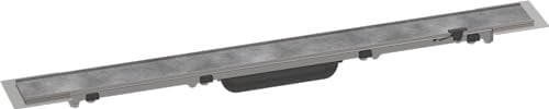 hansgrohe Fertigset Duschrinne RainDrain Rock, befliesbare Abflussrinne 700mm, Bodenablauf Dusche kürzbar