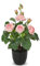 Briful Rosas artificiales de 38 cm en maceta, flores de seda rosa para el hogar, cocina, decoración de baño, decoración de primavera, flores falsas con maceta