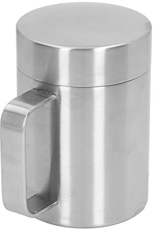 Chope à Bière en Acier Inoxydable 304 avec Poignée, Tasse à café avec Couvercle pour la Maison, le Bureau, L'extérieur, le Camping, la Randonnée (400 ml)