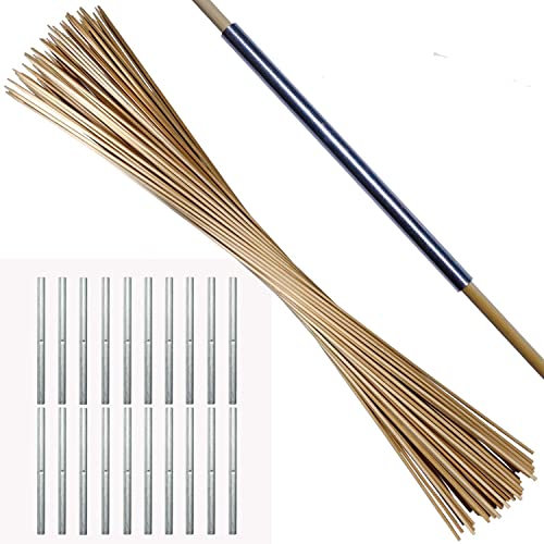 100 x Pflanzenstüzen 90 cm x Ø 6 mm aus 100% Natur-Bambus + 20 Steckhülsen für die Verlängerung der Pflanzstäbe (150mm lang)