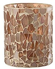 J-Line Windlicht Mosaik Glas Beige Medium, 26620