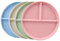 sukevitor Pack of 4 Divided Plates, Reusable Compartment Plates Three Divided Round Plate Portion Control Plate for Adult and Older