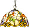 E27 Tiffany Pendelleuchte Deko Leuchte Vintage Handgefertigter Glas Schirm Hängelampe Höheverstellbar Esstisch Esszimmer Retro Pendellampe Hängeleuchte Schlafzimmer Keller Loft Cafe Bar