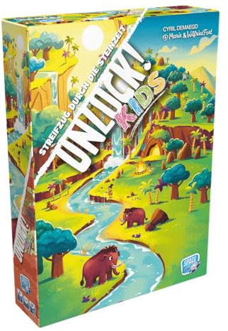 Asmodee, Unlock! Kids – Streifzug durch die Steinzeit, Kinderspiel, Rätselspiel, 1-4 Spieler, Ab 6+ Jahren, 20 Minuten, Deutsch