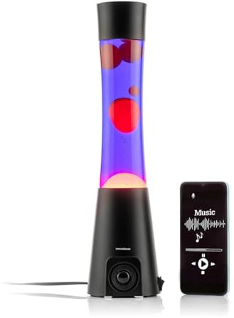 Lavalampe mit Lautsprecher – Magma Lampe mit Bluetooth-Lautsprecher und Mikrofon – Multifunktional – Musik – Smartphone-Verbindung – Anrufe entgegennimmt – hochwertiger Lautsprecher 3 W – Rot