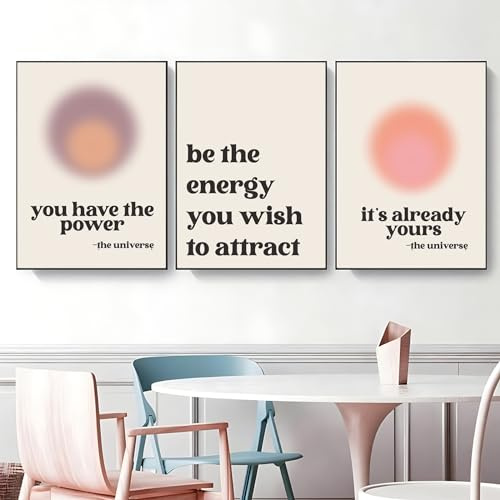 CULASIGN Aura 3er Poster Set, Aesthetic Inspirational Quotes Leinwand Bilder Wandbilder Wandkunst, Posters Bilderset Y2k Wall Decor Schlafzimmer Büro Wohnzimmer (30 x 40 cm,Stil A)