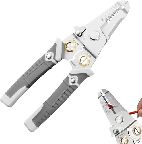 Senbos Alicates Pelacables, 7 en 1 Alicates Multifuncionales para Dividir Cables Pelacables, Herramienta Pelacables Eléctricos para Pelar Cables Eléctricos, Herramientas de Pelado y Engarzado
