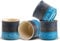 ZENS Japanese Tea Cups Set of 4, 240ml Gradient Embossed Ceramic Asian Tea Cups, Handless, Black Blue
