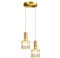 XIRYTU-H Moderne Mini Kristall Pendelleuchte für Küche Insel Esszimmer Schlafzimmer,Gold Kristall Decke Lampe Hängelampe (2-Flammig)