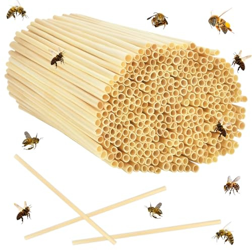 Nestrohre 14,5 cm lang Ø 3-5 mm für Wildbienen, natürliches Weizenstroh, Füllmaterial für Insektenhotel und Bienenhaus