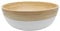 White Bamboo Serving Bowls – Set of 2 Handcrafted Wooden Bowls for Pasta, Salad, Snacks & Fruit – Lightweight & Durable – 20x6 cm – Glossy White Finish