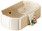 Bañera plegable para niños, Bañera portátil, Bañera grande para bebés, Lavabo de ducha portátil, Bañera Niños para 0-8 años, Bañera integrada con tapón de drenaje (Beige)