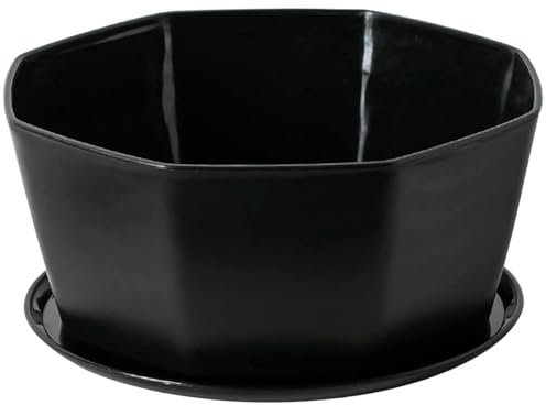 Jorzer Pot de fleurs en céramique avec trou de drainage pour plantes succulentes et plantes d'intérieur - 15 cm - Noir