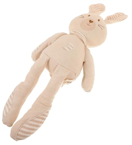 IWOWHERO Organische Baumwolle Kuscheltier Hase Kuschelpuppenspielzeug Mit Langen Beinen Aus Baumwolle Beruhigend Für Neugeborene Und Kleinkinder Leicht Tragbares Stofftier Für Babys Und Kleinkinder
