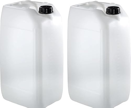 ENVIROZEST 25L Water Container Jerry Can | UN Approved Food Grade HDPE | Tamper Proof Cap | Stackable Water Storage Tank | Camping Car Washing Emergency Water | BPA Free Leak-Proof (2 X 25L)