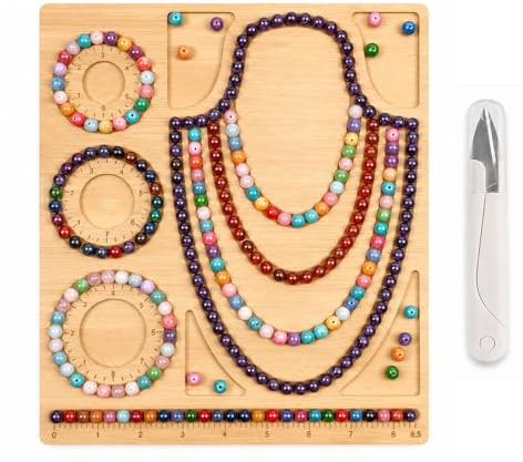 Kdkoeo Bead Board, Wooden Bead Tray with Measurement