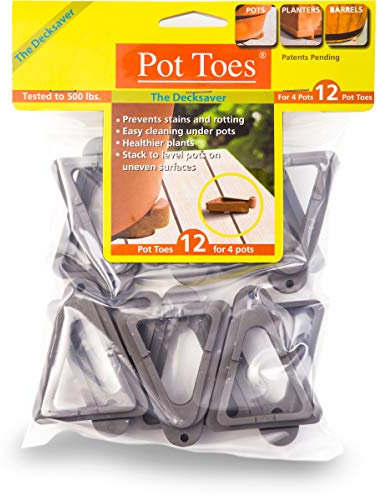 Bosmere Dark Grey Pot Toes (12 Pack), Pack of 12