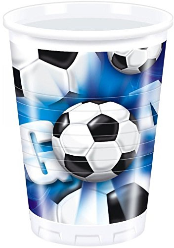 JT-Lizenzen 1 A Fulfillment 4805 - Fußball blau Becher, Verschiedene Spielwaren, 10 Stück, 200 ml