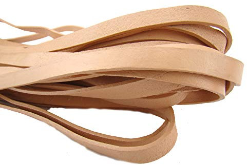 esnado Lederband, Lederriemen 3 m | Breite 10 mm - Dicke 2 mm | Farbe: Natur - vegetabil gegerbt
