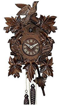 RELOJESDECO Deutsche Kuckucksuhr 20 cm Vögel Edelholz