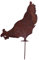 Crispe Gartenstecker Dekoration Edelrost - Huhn pickend- Metall rostige Dekofigur - Höhe 40 cm