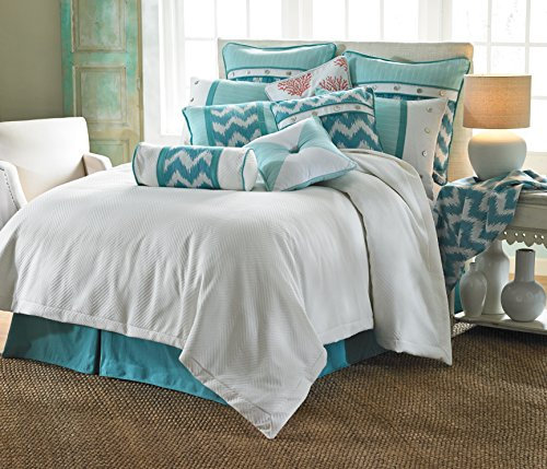 HiEnd Accents Catalina Duvet Set, Super Queen, White