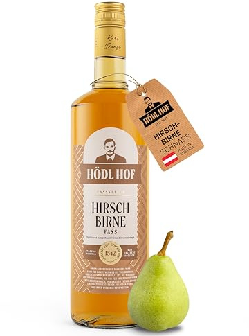 Hödl Hof Hirschbirne-Schnaps 1,0L I Edler Birnenschnaps aus Eichenfass-Lagerung I Vollmundiger Hirsch-Birne-Schnaps mit steirischer Mostbirne I Edle Spirituose 38% vol