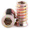 Nietmuttern Sortiment Kit, M6 Gewindeeinsatz Holz 20-tlg Hex Antriebsmutter Einsetzmuttern, Vollgewinde Verzinktes Carbon Stahl M6 / M8 / M10(m6×20mm)
