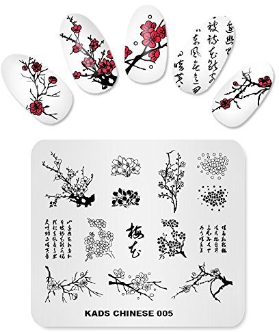 Alexnailart Nail Art Stamping Plate Flowers Style Chinese Natural Model Image Plate Nail Art Tools (CN005)