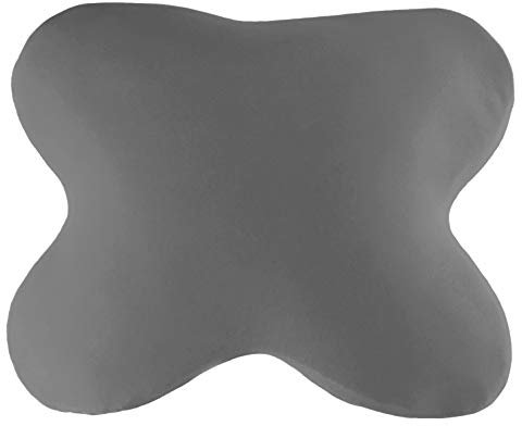 Edda Lux Bezug passend für ACAMAR Kissen, 55 x 47 cm, und für LUXAMEL Schlafkissen 56 x 48 cm, Softer Jersey Kissenbezug für Schmetterlingskissen, aus 100% Baumwolle, in Schiefer