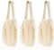 Pveath 3 Pack Grocery Mesh Bags Portable/Reusable/Washable Organic Cotton String Shopping Bags Produce Net Tote Bags with Short Handle Shopping Handbag for Fruit Vegetable Storage (White)