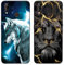 DiaryTown 2 Cover per Huawei P20 Lite Custodie TPU Silicone con Bello Animale Disegno Motivi Antiurto Protettivo Nero Cover Gomma Ultra Sottile Morbido Cover per Huawei P20 Lite - Lupo/Leone D'Oro