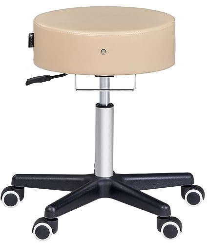 Master Massage Costco Rollhocker Drehhocker Arbeitshocker Praxishocker Kosmetikhocker Hocker-Creme, Beige