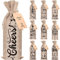 Shappy 10 Bolsas de Regalo de Vino de Lino Bolsas de Envolver Vino Bolsas de Tela de Vino con Cordón Cubierta para Botella de Vino Fiesta Cumpleaños Boda (Natural)