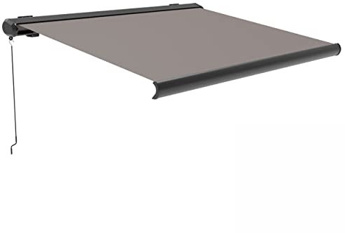 Oviala Markise mit Kofferraum, Integral, 2,95 x 2,5 m, Aluminium, Taupe