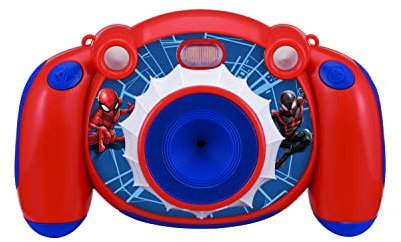 ekids Spiderman Kinderkamera mit Foto- und Videofunktion, Digitalkamera 2 MP, geeignet für Kinder mit Aufklebern und Bearbeitungsfunktionen