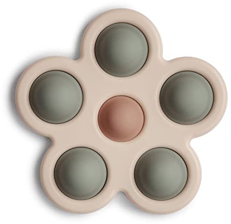 mushie Blume Pressspielzeug für Kinder & Babys | Sensorisches Spielzeug | Konzentration & Aufmerksamkeit | Sichere & Hochwertige für Kleinkinder Kinder Jungs & Mädchen | Thymian/Natur/Shifting Sand